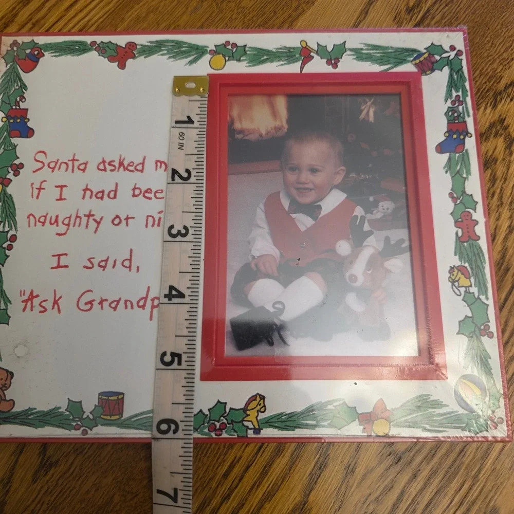 NWT Little Artists Gallery‎ Gifts Christmas Photo Frame Naughty Nice Ask Grandpa